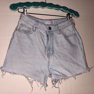 PacSun Light Wash High-Rise Denim Shorts - Pale Blue